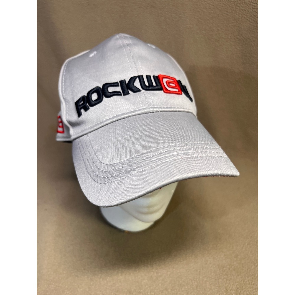 Rockwell Grey Embroidered Baseball Cap Hat L/XL Red Accent Structured